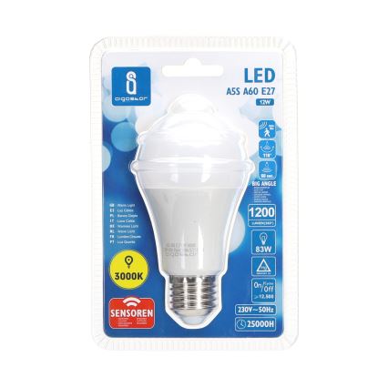 LED-Glühbirne mit Bewegungs- und Dämmerungssensor A60 E27/12W/230V 3000K - Aigostar
