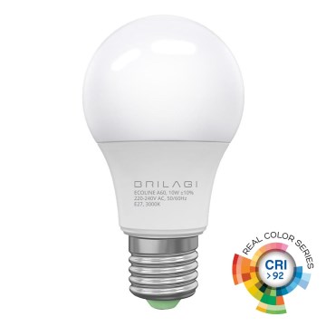 LED-Lampe ECOLINE A60 E27/10W/230V 3000K CRI 92 - Brilagi