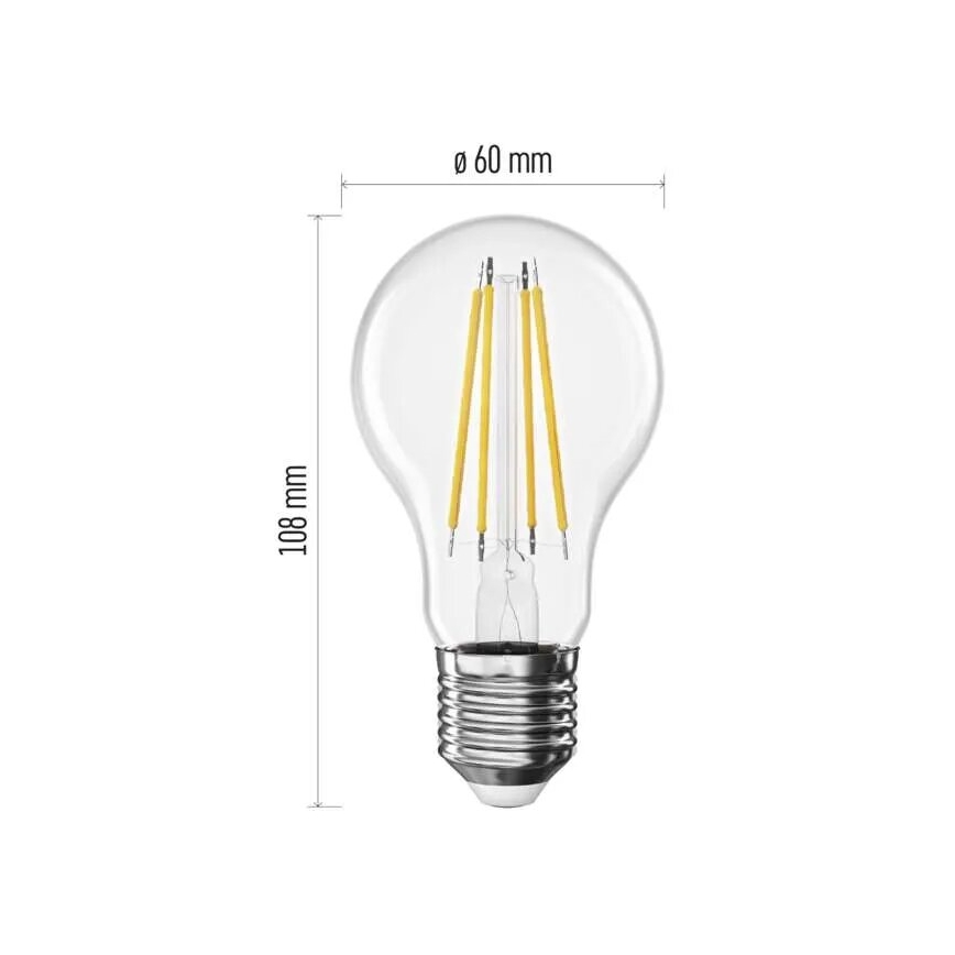 LED-Lampe FILAMENT A60 E27/3,8W/230V 4000K Energieklasse A