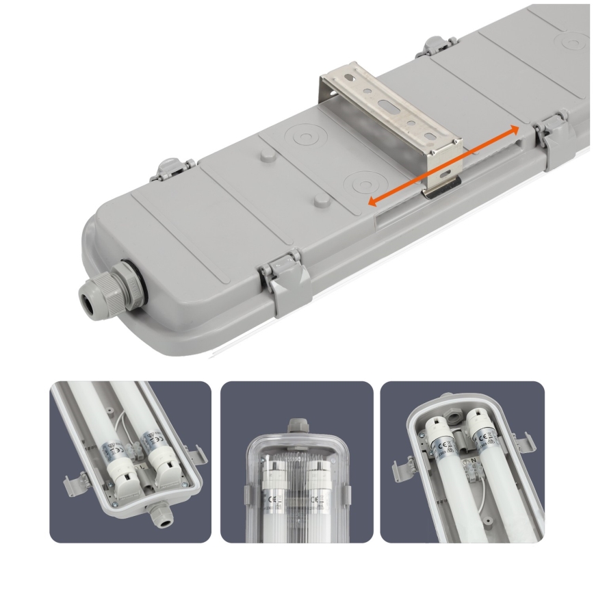 LED-Technische Leuchtstofflampe T8 2xG13/18W/230V 4000K IP65