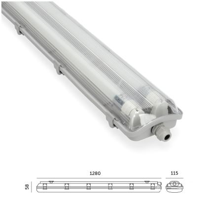 LED-Technische Leuchtstofflampe T8 2xG13/18W/230V 4000K IP65