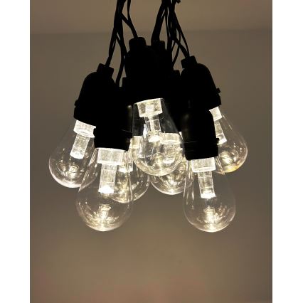 LED-Lichterkette für den Außenbereich, dekorativ, 10xLED/0,15W/230V, 3,8 m, IP44, schwarz