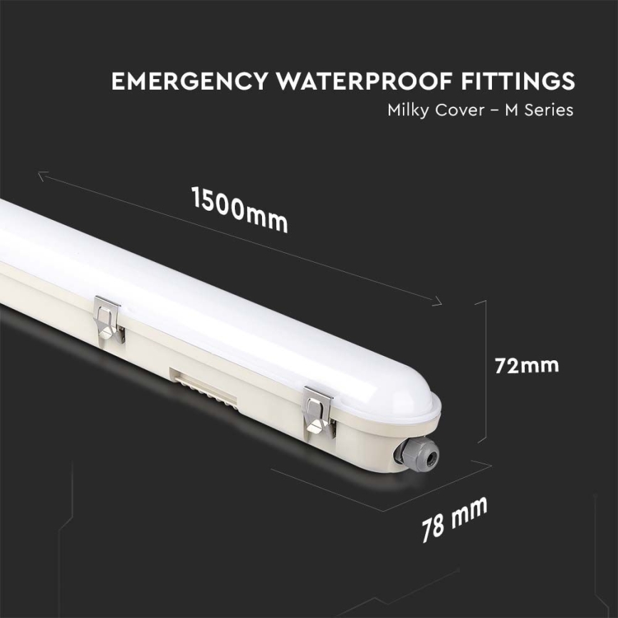 LED-Technische Leuchtstofflampe mit Notfallmodul EMERGENCY LED/48W/230V 6500K 150cm IP65