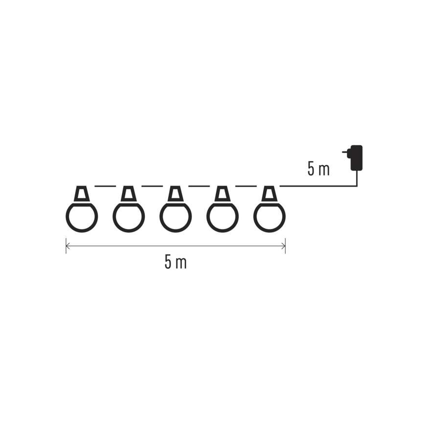 LED Outdoor-Dekokette 50xLED/10m IP44 weiß