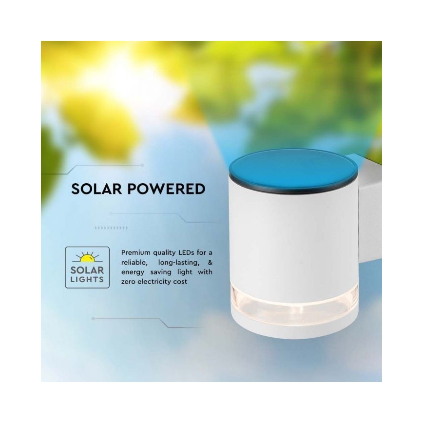 LED-Outdoor-Solarwandleuchte LED/1W/3,7V 3000K IP54 1200 mAh weiß
