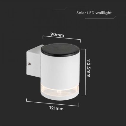 LED-Outdoor-Solarwandleuchte LED/1W/3,7V 3000K IP54 1200 mAh weiß