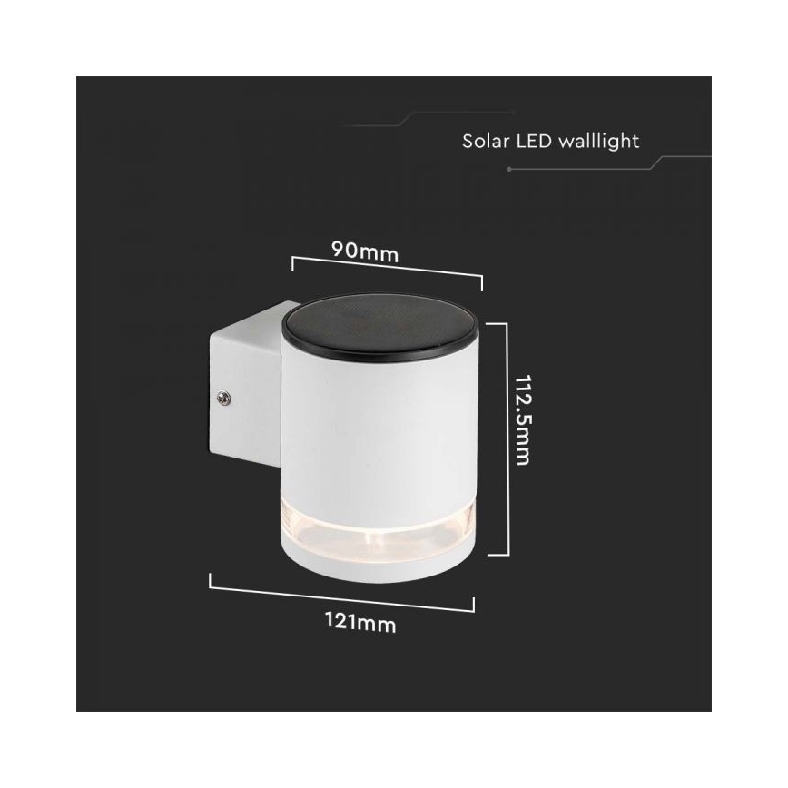 LED-Outdoor-Solarwandleuchte LED/1W/3,7V 3000K IP54 1200 mAh weiß