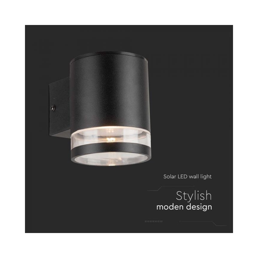 LED-Outdoor-Solarwandleuchte LED/1W/3,7V 3000K IP54 1200 mAh schwarz
