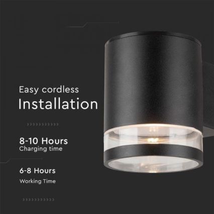 LED-Outdoor-Solarwandleuchte LED/1W/3,7V 3000K IP54 1200 mAh schwarz