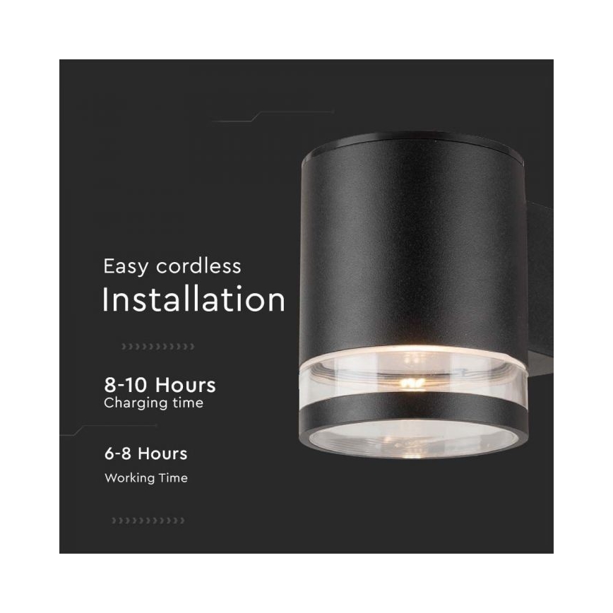 LED-Outdoor-Solarwandleuchte LED/1W/3,7V 3000K IP54 1200 mAh schwarz