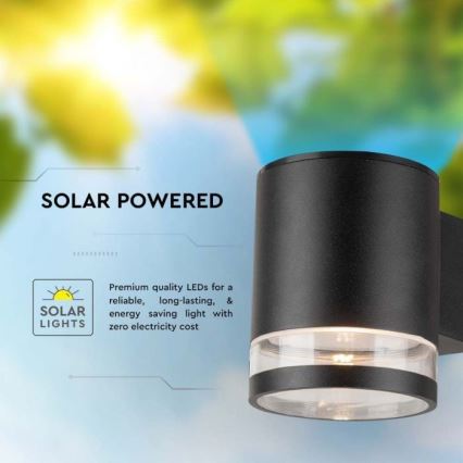 LED-Outdoor-Solarwandleuchte LED/1W/3,7V 3000K IP54 1200 mAh schwarz