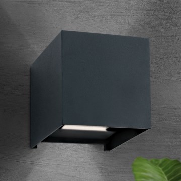 LED-Outdoor-Wandleuchte CUBE 2xLED/3W/230V IP54 anthrazit