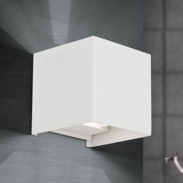 LED-Outdoor-Wandleuchte CUBE 2xLED/3W/230V IP54 weiß