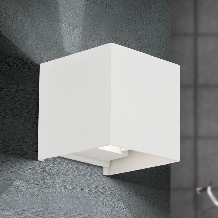 LED-Outdoor-Wandleuchte CUBE 2xLED/3W/230V IP54 weiß
