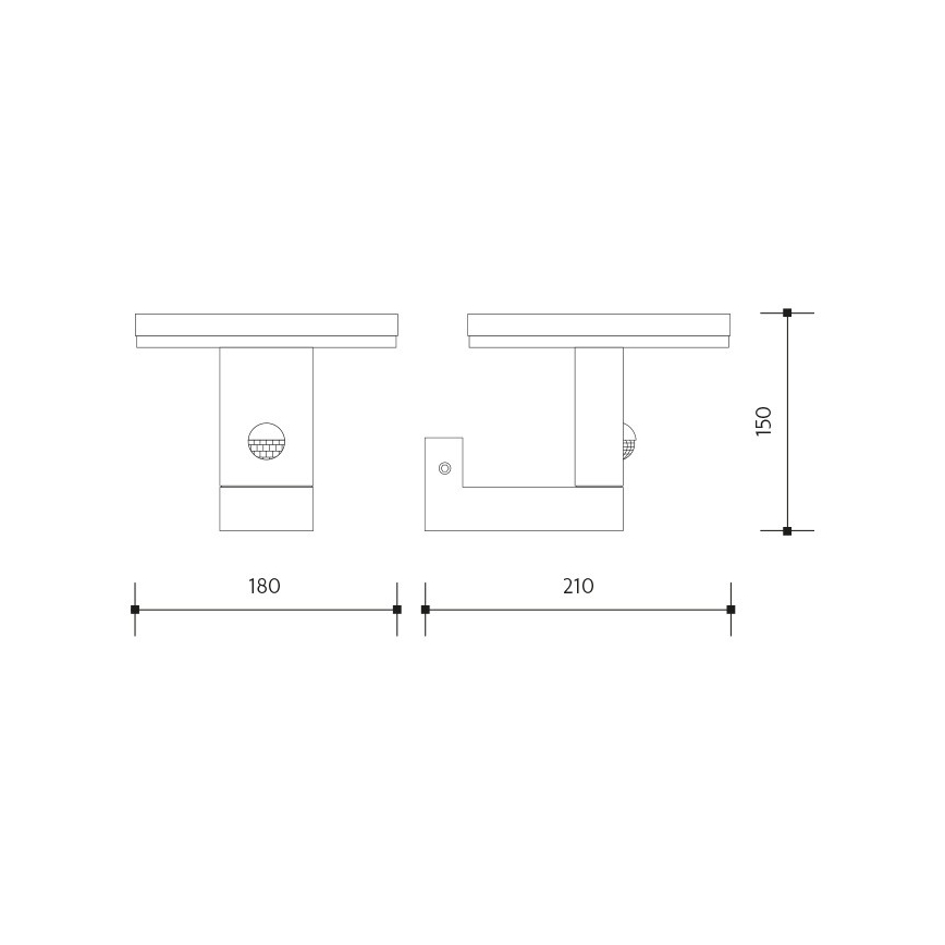 LED-Outdoor-Wandleuchte mit Sensor BARI LED/10W/230V 4000K IP54 anthrazit