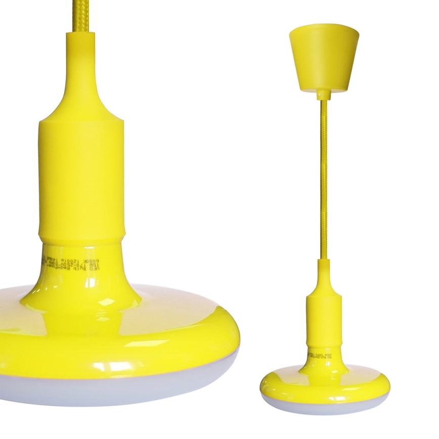 LED Kronleuchter an Kabel 1xE27/15W/230V 6000K Gelb
