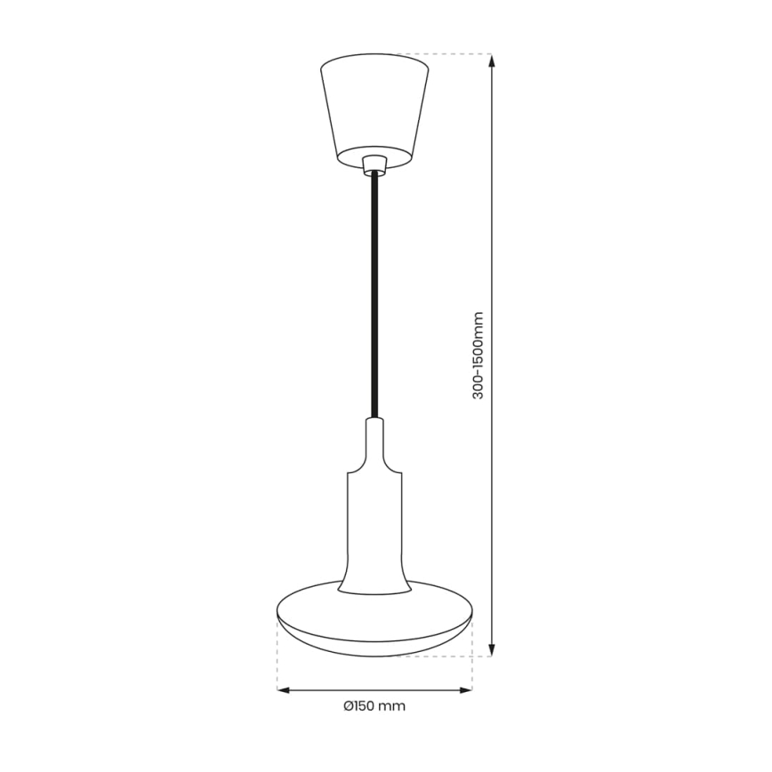 LED Kronleuchter an Kabel 1xE27/15W/230V 6000K Gelb