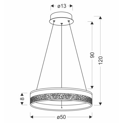LED-Pendelleuchte an Kabel FROZI LED/32W/230V Ø 50 cm weiß