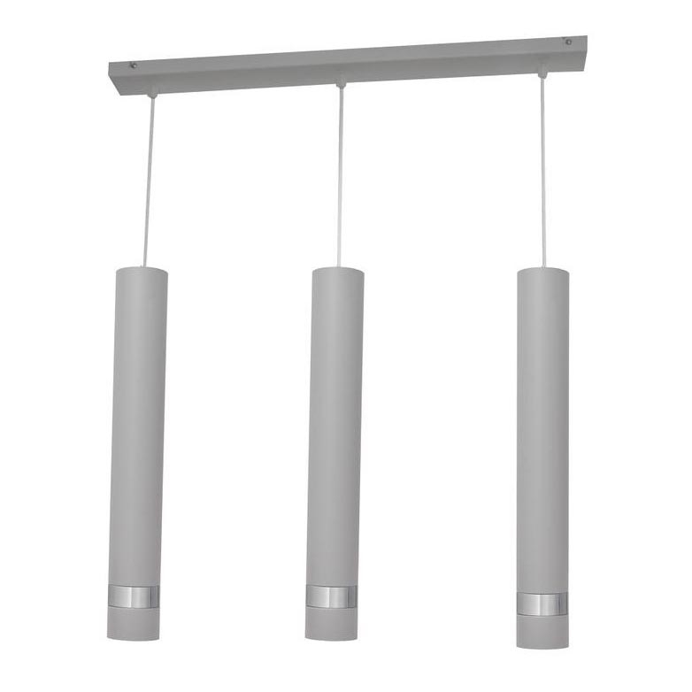 LED-Pendelleuchte an Kabel TUBA 3xGU10/4,8W/230V grau/glänzender Chrom