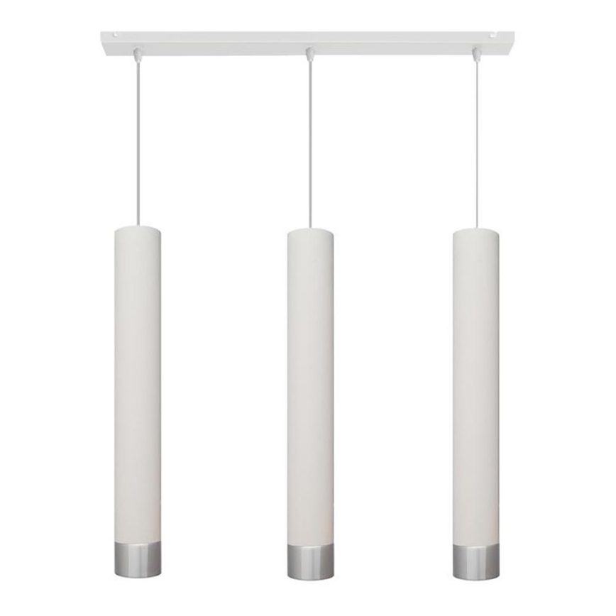 LED-Pendelleuchte an Kabel TUBA 3xGU10/4,8W/230V Weiß/Glänzendes Chrom