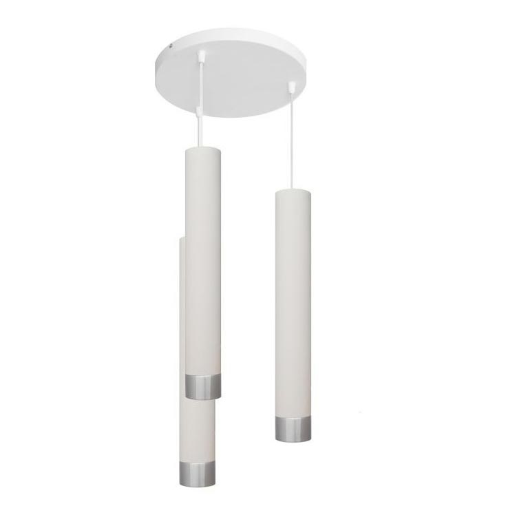 LED-Pendelleuchte an Kabel TUBA 3xGU10/4,8W/230V Weiß/Glänzendes Chrom