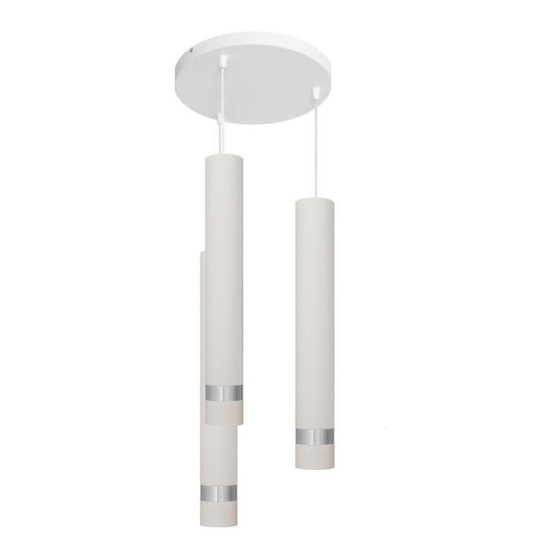 LED-Pendelleuchte an Kabel TUBA 3xGU10/4,8W/230V Weiß/Glänzendes Chrom