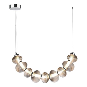 LED-Pendelleuchte an Seil BOLLA LED/36W/230V hochglanzchrom/rauchgrau