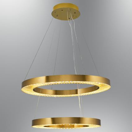 LED-Pendelleuchte an Stahlseil JESI LED/140W/230V 3000K, Durchmesser 100 cm, bronzefarben