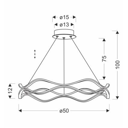 LED-Pendelleuchte an Stahlseil VAVE LED/28W/230V Roségold