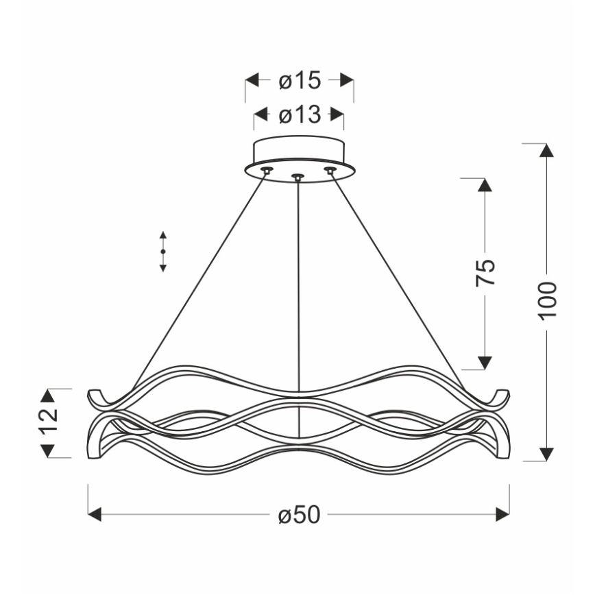 LED-Pendelleuchte an Stahlseil VAVE LED/28W/230V Roségold