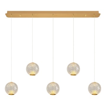 LED-Pendelleuchte CREMONA, 5xLED/5W/230V, 3000K, goldfarben
