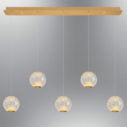 LED-Pendelleuchte CREMONA, 5xLED/5W/230V, 3000K, goldfarben