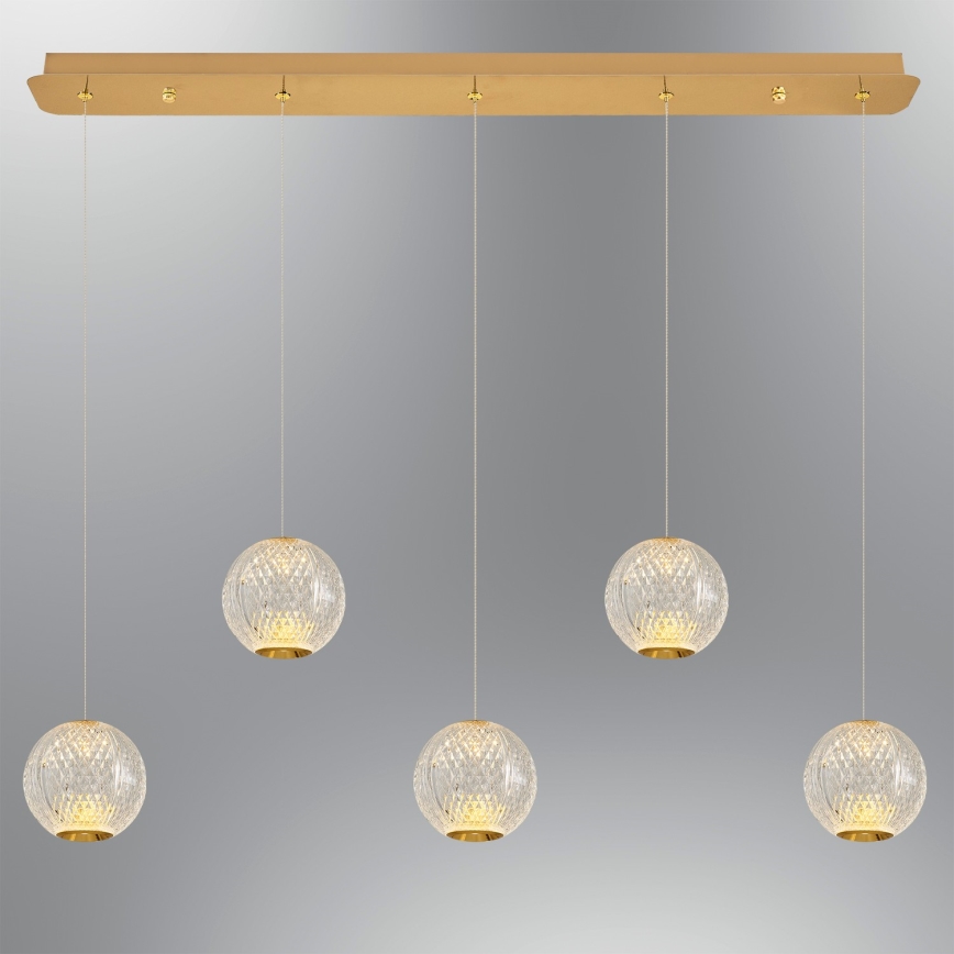 LED-Pendelleuchte CREMONA, 5xLED/5W/230V, 3000K, goldfarben