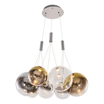 LED-Pendelleuchte ENNA 9xG9/5W/230V 3000K rauchfarben/gold