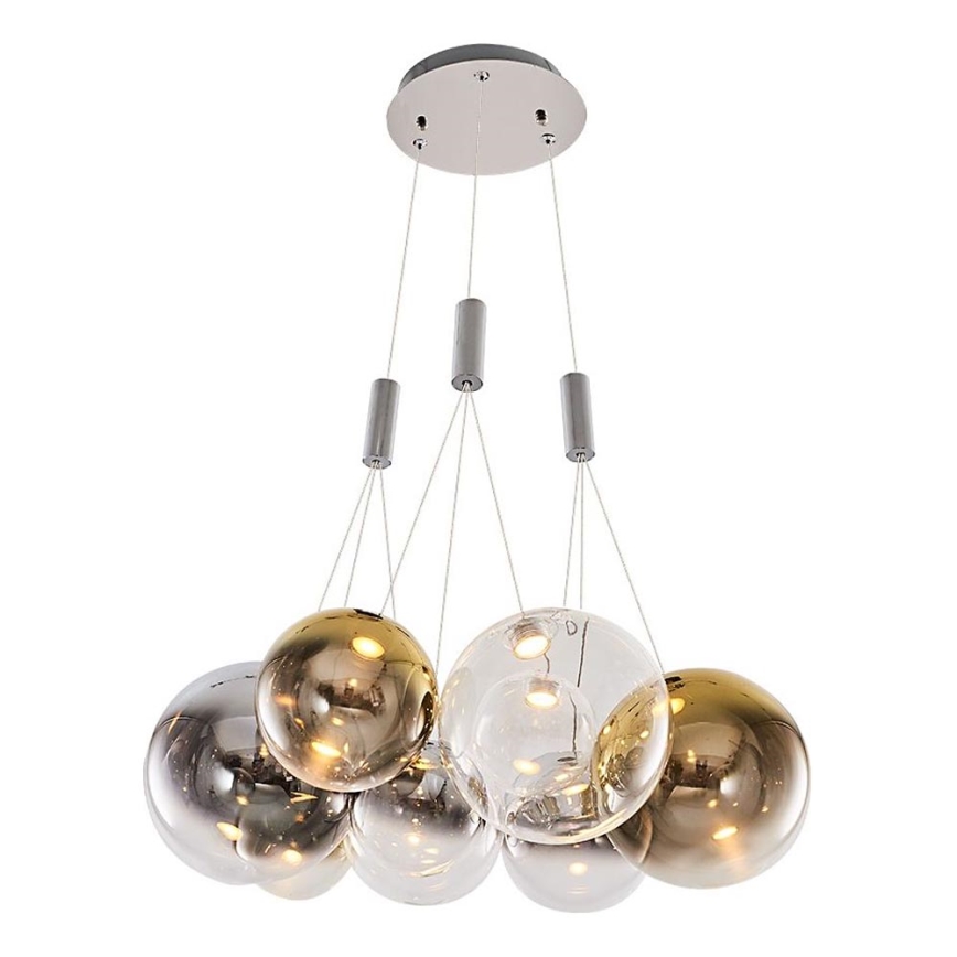 LED-Pendelleuchte ENNA 9xG9/5W/230V 3000K rauchfarben/gold