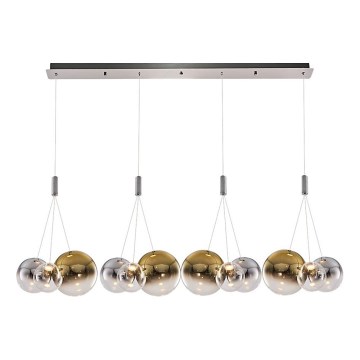 LED-Pendelleuchte ENNA mit Seilaufhängung 12xG9/5W/230V 3000K rauchfarben/gold