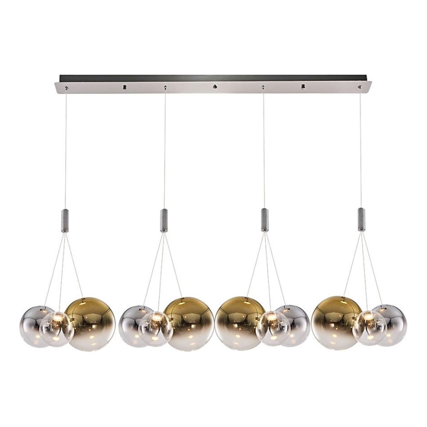 LED-Pendelleuchte ENNA mit Seilaufhängung 12xG9/5W/230V 3000K rauchfarben/gold