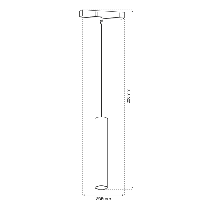 LED-Pendelleuchte mit Seil für das Schienensystem MAGNETIC TRACK LED/7W/48V