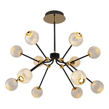 LED Pendelleuchte GELA 12xLED/5W/230V 3000K schwarz/ gold