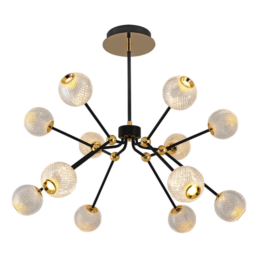 LED Pendelleuchte GELA 12xLED/5W/230V 3000K schwarz/ gold