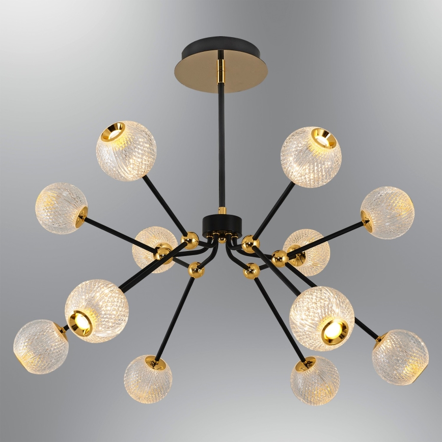 LED Pendelleuchte GELA 12xLED/5W/230V 3000K schwarz/ gold