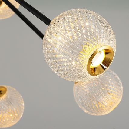LED Pendelleuchte GELA 12xLED/5W/230V 3000K schwarz/ gold