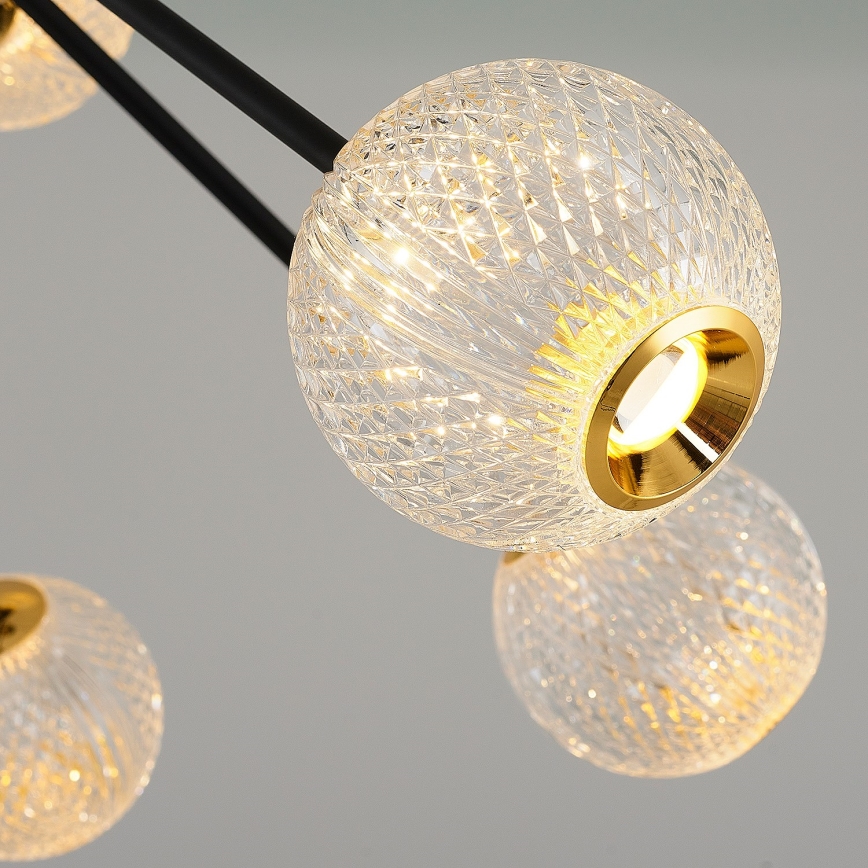 LED Pendelleuchte GELA 12xLED/5W/230V 3000K schwarz/ gold