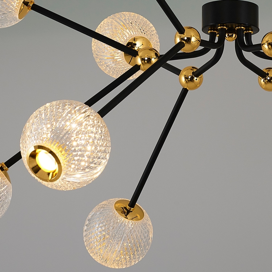 LED Pendelleuchte GELA 12xLED/5W/230V 3000K schwarz/ gold