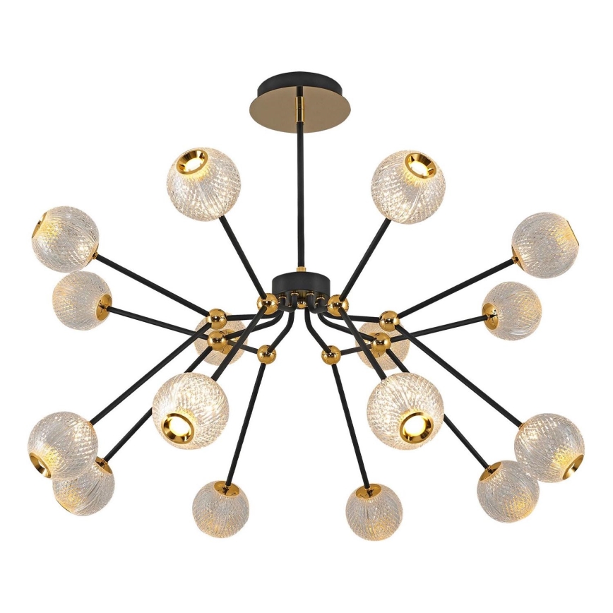 LED Pendelleuchte GELA 16xLED/5W/230V 3000K schwarz/gold