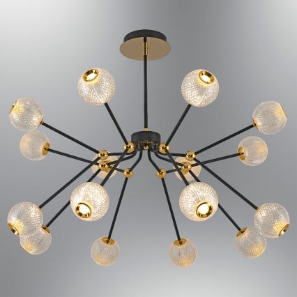 LED Pendelleuchte GELA 16xLED/5W/230V 3000K schwarz/gold