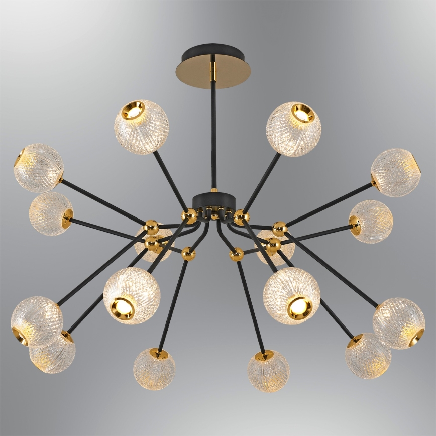 LED Pendelleuchte GELA 16xLED/5W/230V 3000K schwarz/gold