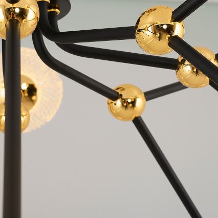 LED Pendelleuchte GELA 16xLED/5W/230V 3000K schwarz/gold