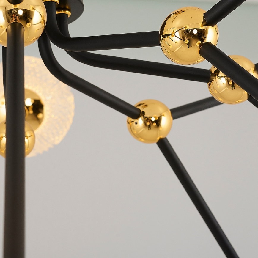 LED Pendelleuchte GELA 16xLED/5W/230V 3000K schwarz/gold