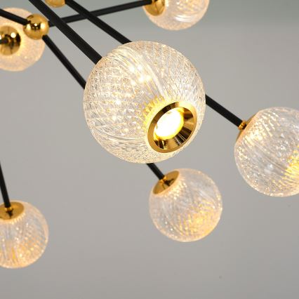 LED Pendelleuchte GELA 16xLED/5W/230V 3000K schwarz/gold